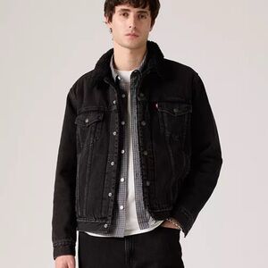Levi's Black Sherpa-Lined Denim Jacket